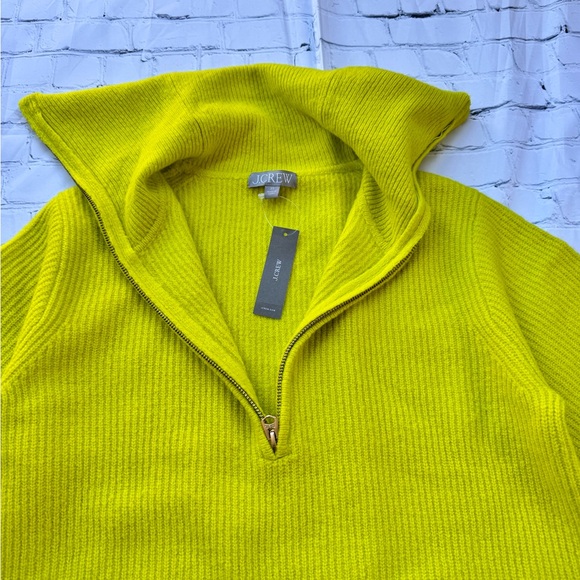 J. Crew Yellow Half Zip Stretch Sweater - Picture 8 of 8